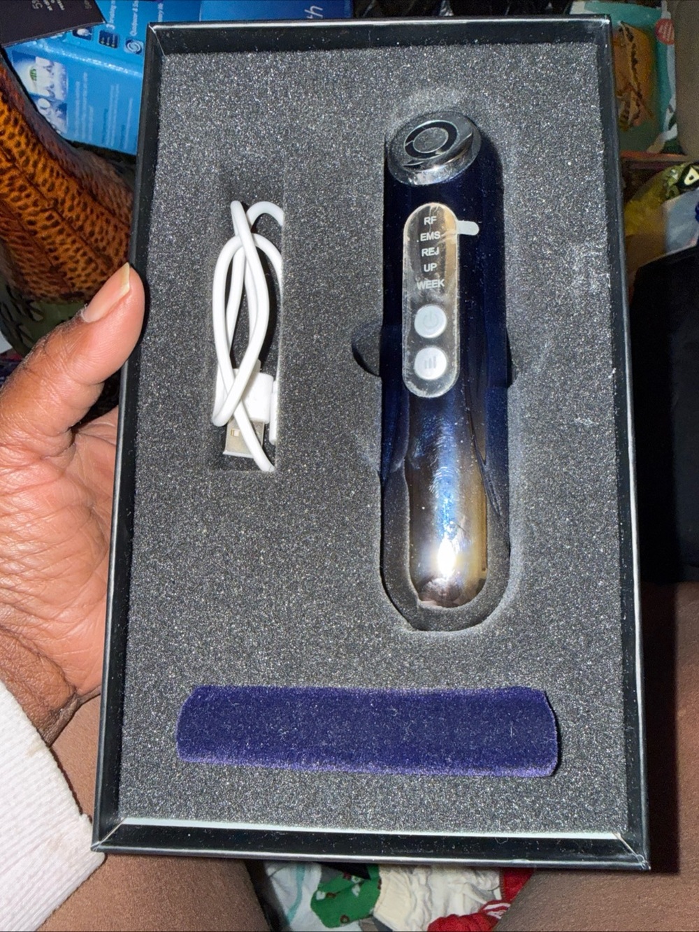 Navy Facial Therapy Device with Multi-Mode Care